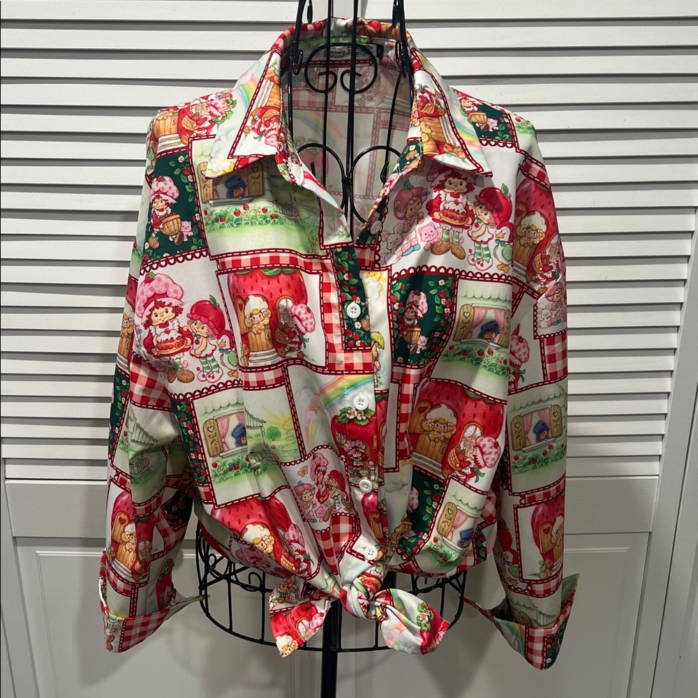 The World Of Strawberry Shortcake Button Down 3/4 Sleeve Adorable Top ππ°π - Picture 4 of 10